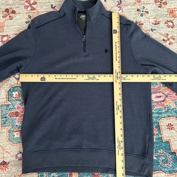 Izod Saltwater sz L Relaxed Classic Fit 1/4 zip‎ blue sweatshirt sweater - Picture 3 of 9